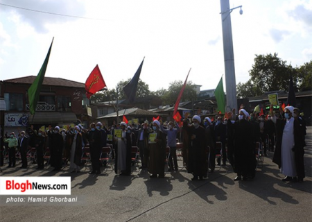 تصاویر/ تجمع اعتراضی مردم مازندران در پی توهین به مقدسات اسلام