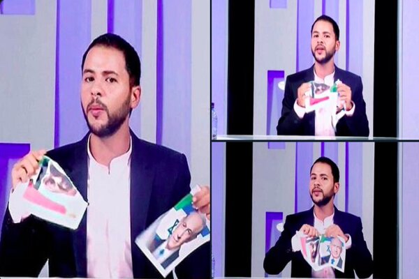 یک خبرنگار تونسی در پخش زنده تلویزیونی تصاویر بن زاید را پاره کرد