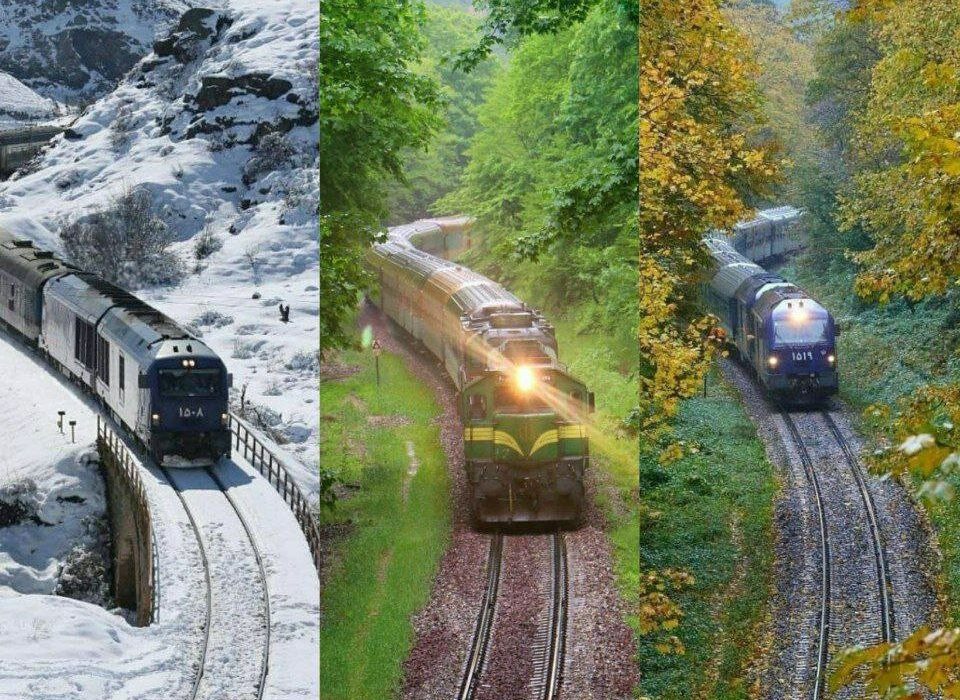 تصویری دیدنی از مسیر راه‌آهن مازندران در سه فصل مختلف